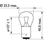 13445CP PHILIPS Signallampe P25 24 V 18 W BA15s - 13445CP - l 13445CP PHILIPS Signallampe P25 24 V 18 W BA15s - 13445CP - l