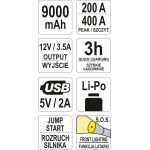 Startgerät Power Bank 9000Mah, Start: 400A YT-83081