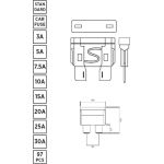 Satzsicherung Standard (Ato), 97 Stück: 3A, 5A, 7,5A, 10A, 15A, 20A, 25A, 30A 03.1005
