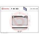 BREMBO Bremsklötze VA P 86 003 BREMBO Bremsklötze VA P 86 003