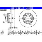 ATE Bremsscheibe Jeep Hinterachse Cherokee 2.0-2.2 Crd 4x4 14 24.0112-0214.1 ATE Bremsscheibe Jeep Hinterachse Cherokee 2.0-2.2 Crd 4x4 14 24.0112-0214.1