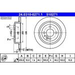 Bremsscheibe Mini T. One/Cooper 01-15 Power Disc 24.0310-0271.1 Bremsscheibe Mini T. One/Cooper 01-15 Power Disc 24.0310-0271.1