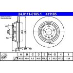 Bremsscheibe Ford T. Mondeo 1.0-2.0 14 24.0111-0185.1 Bremsscheibe Ford T. Mondeo 1.0-2.0 14 24.0111-0185.1
