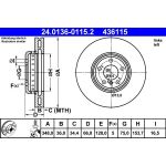 Bremsscheibe Bmw S. 5/6/7 10- Le 24.0136-0115.2 Bremsscheibe Bmw S. 5/6/7 10- Le 24.0136-0115.2