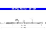 ATE Handbremsseil 24.3727-1831.2 ATE Handbremsseil 24.3727-1831.2