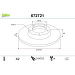 VALEO Bremsscheibe 672721 VALEO Bremsscheibe 672721