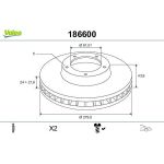 VALEO Bremsscheibe 186600 VALEO Bremsscheibe 186600