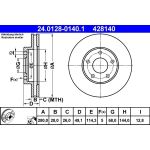Bremsscheibe Nissan P. Almera/Primera/X-Trail 1.6-2.5 00 24.0128-0140.1 Bremsscheibe Nissan P. Almera/Primera/X-Trail 1.6-2.5 00 24.0128-0140.1
