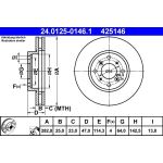 ATE Bremsscheibe Honda Vorderachse Accord 1.8-2.0 98-02 24.0125-0146.1