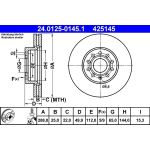 ATE Bremsscheibe VW Vorderachse Golf 5/A3/Octavia/Caddy/Touran 288X25Mm 24.0125-0145.1 ATE Bremsscheibe VW Vorderachse Golf 5/A3/Octavia/Caddy/Touran 288X25Mm 24.0125-0145.1