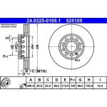 Bremsscheibe Audi S. 100/A4/A6 95- Power Disc 24.0325-0105.1 Bremsscheibe Audi S. 100/A4/A6 95- Power Disc 24.0325-0105.1