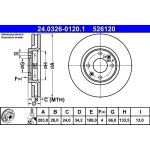 Bremsscheibe Peugeot S. 207/307/308/2008/3008/5008/Partner 00- Power Disc 24.0326-0120.1