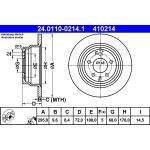 Bremsscheibe Volvo T. C70/S70/V70 97-05 24.0110-0214.1 Bremsscheibe Volvo T. C70/S70/V70 97-05 24.0110-0214.1