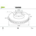 VALEO Bremsscheibe 186560 VALEO Bremsscheibe 186560