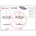BREMBO Bremsklötze VA P 85 098 BREMBO Bremsklötze VA P 85 098