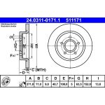 Bremsscheibe Ford T. Focus 1.0-2.0 10- Power Disc 24.0311-0171.1 Bremsscheibe Ford T. Focus 1.0-2.0 10- Power Disc 24.0311-0171.1