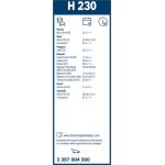 Bosch Wischerblatt H230 3397004560 Bosch Wischerblatt H230 3397004560