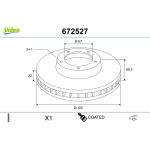VALEO Bremsscheibe 672527 VALEO Bremsscheibe 672527
