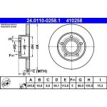 Bremsscheibe Audi T. A6 1.8-3.0 Quattro 97-05 24.0110-0258.1