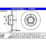 Bremsscheibe Vw T. Passat 96-05 Power Disc 24.0310-0201.1 Bremsscheibe Vw T. Passat 96-05 Power Disc 24.0310-0201.1