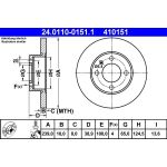 Bremsscheibe Audi S. 80 1.3-1.6 72-86 24.0110-0151.1 Bremsscheibe Audi S. 80 1.3-1.6 72-86 24.0110-0151.1
