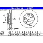 Bremsscheibe Bmw S. 3 (E46) 99-07 Power Disc 24.0325-0138.1 Bremsscheibe Bmw S. 3 (E46) 99-07 Power Disc 24.0325-0138.1