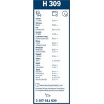 Bosch Wischerblatt H309 3397011630 Bosch Wischerblatt H309 3397011630