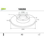 VALEO Bremsscheibe 186288 VALEO Bremsscheibe 186288