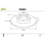 Valeo Bremsscheibe 186801 Valeo Bremsscheibe 186801