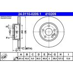Bremsscheibe Alfa Bd. 147/156 97-10 24.0110-0209.1 Bremsscheibe Alfa Bd. 147/156 97-10 24.0110-0209.1