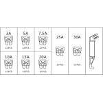 Satzsicherung Standard (Ato), 97 Stück: 3A, 5A, 7,5A, 10A, 15A, 20A, 25A, 30A 03.1005