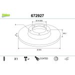 VALEO Bremsscheibe 672927 VALEO Bremsscheibe 672927