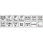 Steckschlüsselsatz Xxl Typ2 1/2 + 3/8 + 1/4 225-Tlg YT-38941 Steckschlüsselsatz Xxl Typ2 1/2 + 3/8 + 1/4 225-Tlg YT-38941