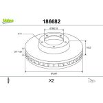 VALEO Bremsscheibe 186682 VALEO Bremsscheibe 186682