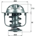 Thermostateinsatz mit Dichtung TX 119 82D Thermostateinsatz mit Dichtung TX 119 82D