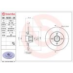 Brembo 72 482 048 mit Radlager Bremsscheibe Hinterachse 08.5833.25 Brembo 72 482 048 mit Radlager Bremsscheibe Hinterachse 08.5833.25