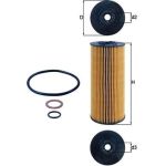OX 137D2 MAHLE Ölfilter OX 137D2, Filtereinsatz, Höhe 198 mm – u. a. für Mercedes-Benz Unimog, Lk/Ln2, Mk – OE Nummer 3661800709 - l