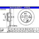 Bremsscheibe Honda T. Civic 1.3-2.0 00-05 24.0110-0279.1 Bremsscheibe Honda T. Civic 1.3-2.0 00-05 24.0110-0279.1