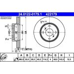 ATE Bremsscheibe Nissan Vorderachse Almera/Primera 96 24.0122-0179.1 ATE Bremsscheibe Nissan Vorderachse Almera/Primera 96 24.0122-0179.1