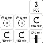 YATO Drahtbürsten Set Scheibenbürste Topfbürste Stiehlbürste für Bohrmaschine YT-4755