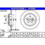Bremsscheibe Toyota T. Urban Cruiser 1.4 D-4D 4Wd 09-14 24.0110-0364.1