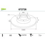 VALEO Bremsscheibe 672726 VALEO Bremsscheibe 672726