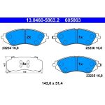 Bremsbelagsatz Daewoo P. Nubira 1.4-2.0 16V 99 13.0460-5863.2 Bremsbelagsatz Daewoo P. Nubira 1.4-2.0 16V 99 13.0460-5863.2