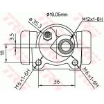 TRW Radbremszylinder BWD301 TRW Radbremszylinder BWD301