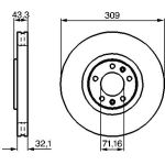 Bosch Bremsscheibe Vorderachse 0 986 479 027 Bosch Bremsscheibe Vorderachse 0 986 479 027