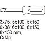 Schraubendreher Schlitz 7-Tlg. In Schubladeneinlage YT-5535 Schraubendreher Schlitz 7-Tlg. In Schubladeneinlage YT-5535