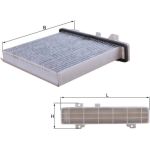 LAK 589 MAHLE Innenraumfilter 589, Linkslenker, mit Klimaanlage, Aktivkohlefilter, 241,5 x 214 x 67,5 mm – u. a. für Mitsubishi Pajero II (V3_W, V2_W, V4_W, V5_W), IV (V8_W, V9_W) – OE Nummer 7803A028 - l LAK 589 MAHLE Innenraumfilter 589, Linkslenker, mit Klimaanlage, Aktivkohlefilter, 241,5 x 214 x 67,5 mm – u. a. für Mitsubishi Pajero II (V3_W, V2_W, V4_W, V5_W), IV (V8_W, V9_W) – OE Nummer 7803A028 - l