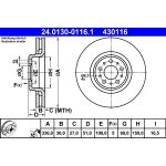 Bremsscheibe Volvo P. Xc90 2.5-4.4 02-14 24.0130-0116.1 Bremsscheibe Volvo P. Xc90 2.5-4.4 02-14 24.0130-0116.1
