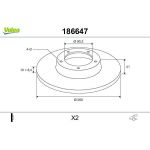 VALEO Bremsscheibe 186647 VALEO Bremsscheibe 186647