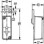 X-Begrenzungsleuchte m.Gummipendel 2XS 005 020-017